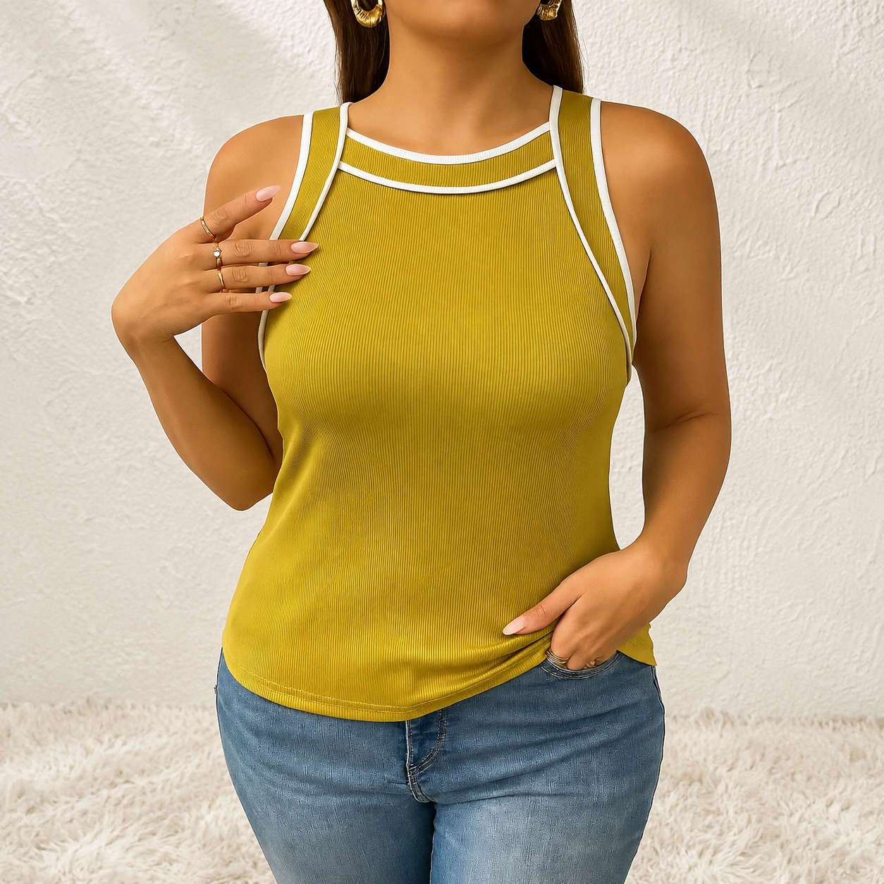 9ecc0625-dfa8-4c65-b127-6a270ea95c0f Sleeveless Tank Top Lime Green - Image 1
