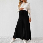 Wide Leg Maternity Pant Black - Image 5