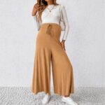 Wide Leg Maternity Pant Brown