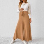 Wide Leg Maternity Pant Brown - Image 5