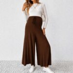 Wide Leg Maternity Pant Coffee - Image 2