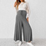 Wide Leg Maternity Pant Grey - Image 2