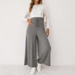 Wide Leg Maternity Pant Grey