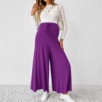 Wide Leg Maternity Pant Purple - Image 5