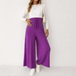 Wide Leg Maternity Pant Purple