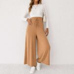 Wide Leg Maternity Pant Brown - Image 4