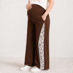 Floral Comfort Maternity Pant Coffee
