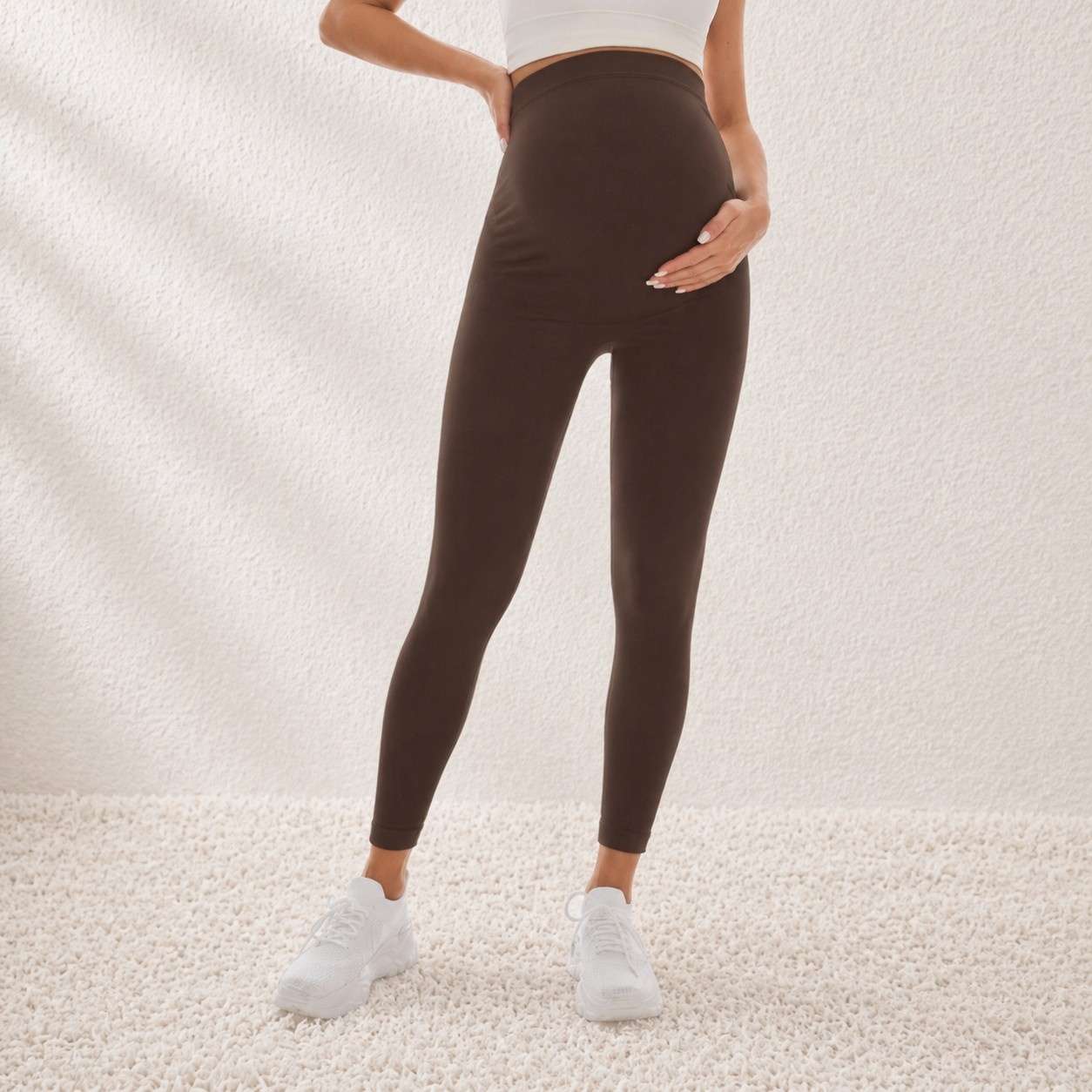 coffee 01 Maternity Leggings Coffee - Image 1