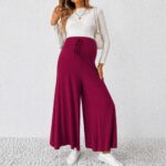 Wide Leg Maternity Pant Merun - Image 3