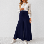 Wide Leg Maternity Pant Navy Blue