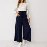 Wide Leg Maternity Pant Navy Blue - Image 4