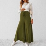 Wide Leg Maternity Pant Olive - Image 4
