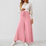 Wide Leg Maternity Pant Pink - Image 4