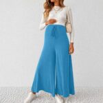 Wide Leg Maternity Pant Sky Blue - Image 3