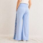 Floral Comfort Maternity Pant Sky Blue - Image 3